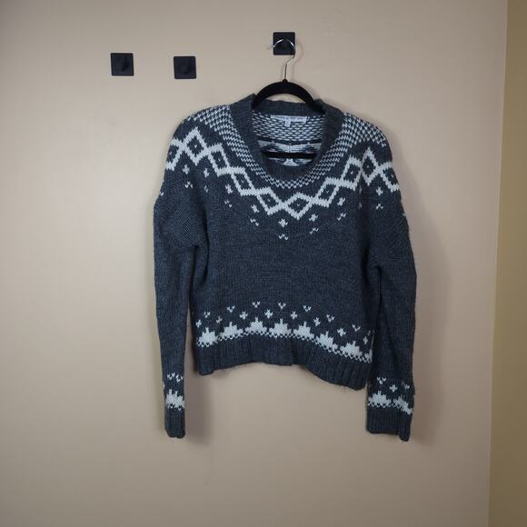 Cupcakes & Cashmere Printed Winter Chunky Sweater Size S - Picture 1 of 10